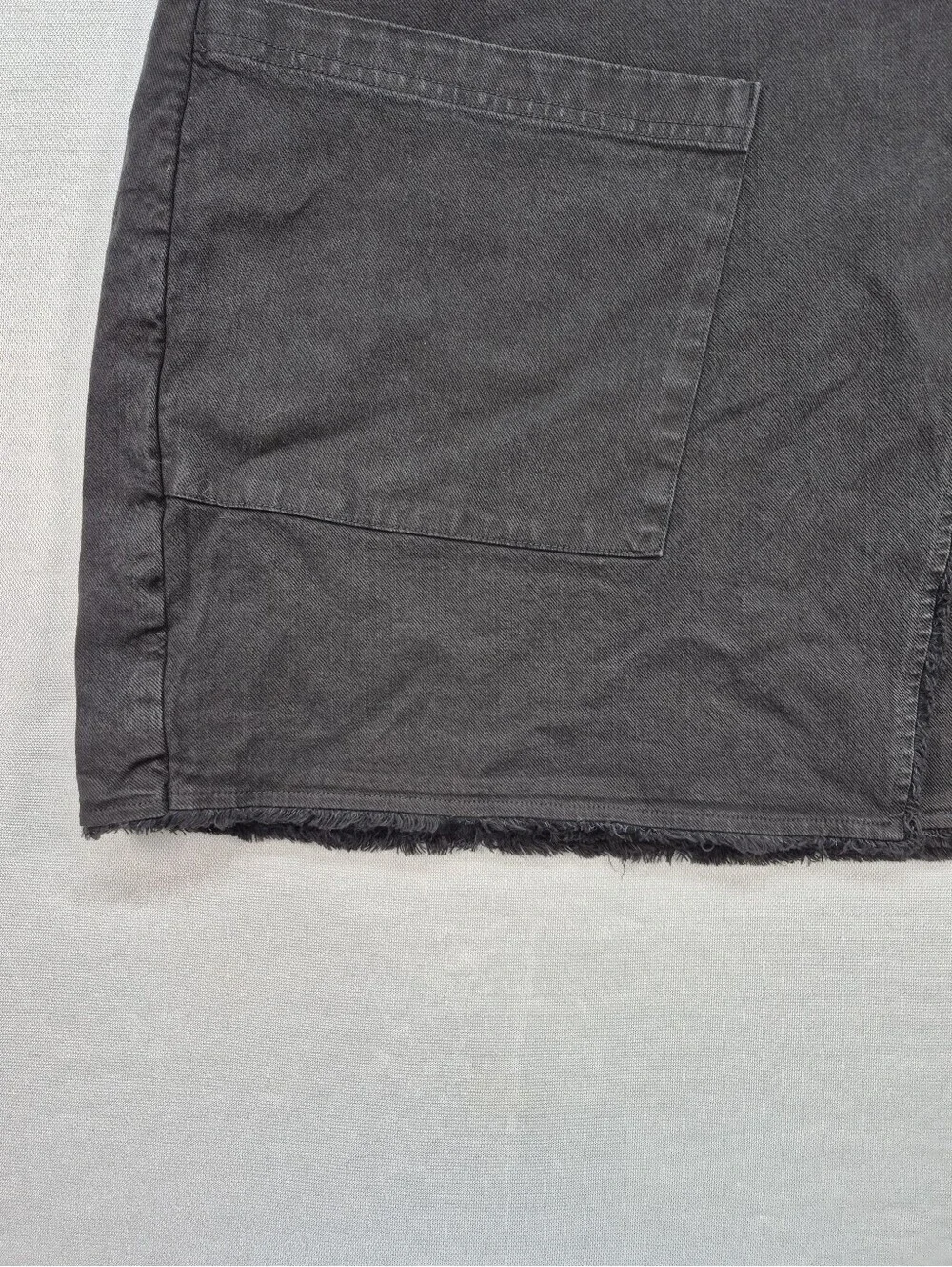 Splendid Women's Large Black Denim Distessed Faux Wrap Mini Skirt NWT $98